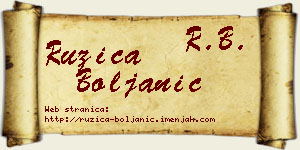 Ružica Boljanić vizit kartica